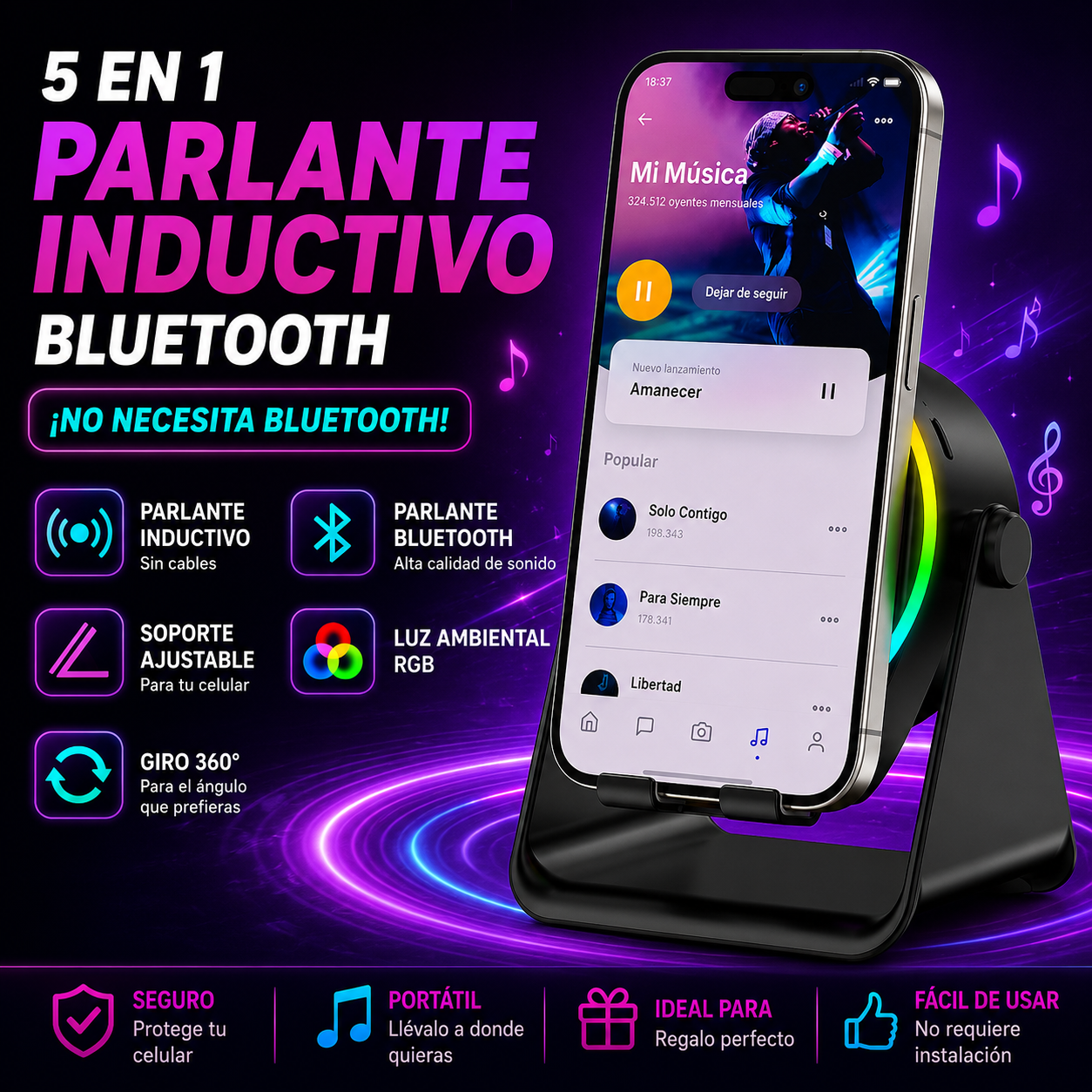 PARLANTE PORTATIL INALAMBRICO 5 EN 1
